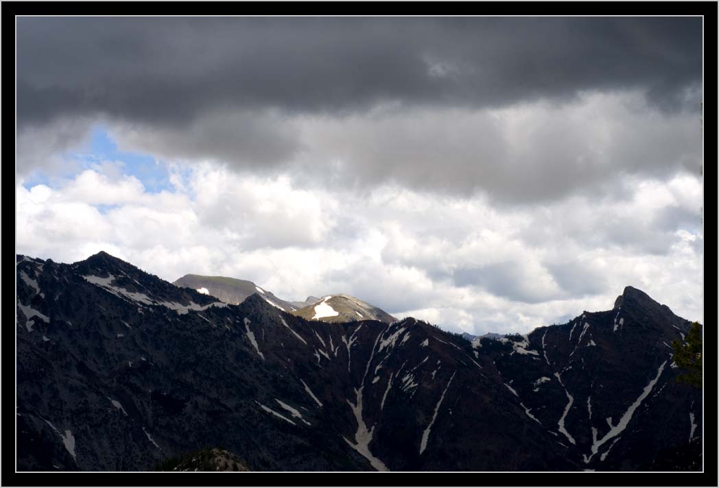 Jackson Peak & Cusick Mountain, seen from above  Hidden Lake, Central Wallowas