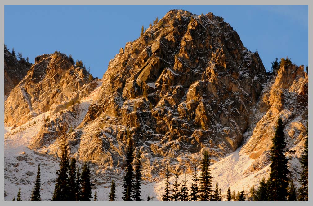 CLIFF CREGO | Hidden Lake, October first snow, the High Wallowas, Eagle Cap Wilderness