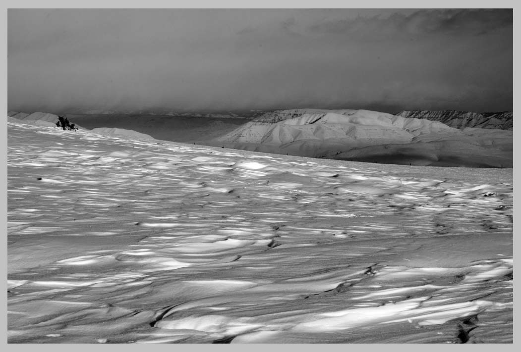 SNOW SAGEBRUSH STEPPE, January westwind flowforms