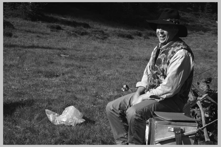 CLIFF CREGO | Mark Simmons, at his camp at Hidden Lake, Eagle Cap Wilderness