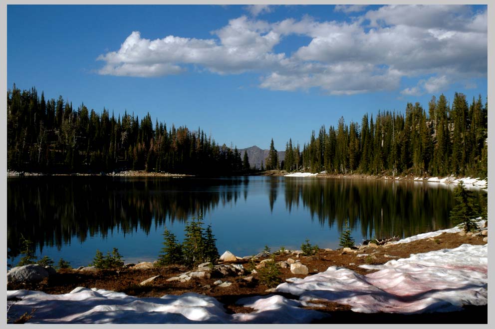 Muir (Crater) Lake, view Northeast over Cliff Creek dam