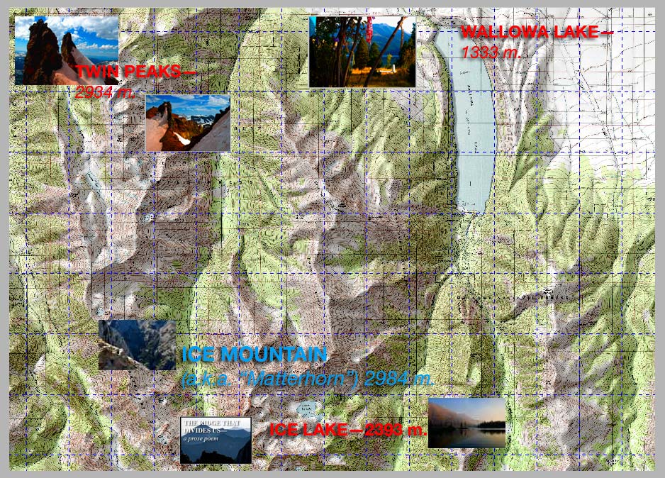 TOPO—overview of the area of the North Wallowas from Wallowa