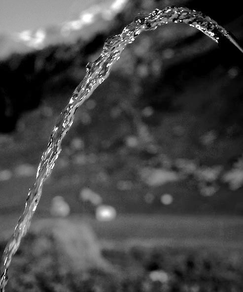 Sringwater Fountain, the Alps (b/w)