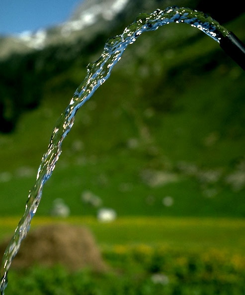 Springwater Fountain, the Alps (b/w)