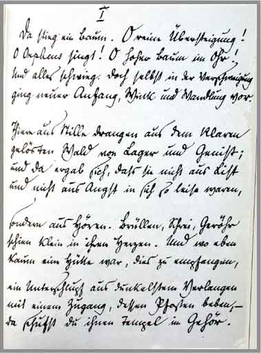 manuscript Sonnets to Orpheus I [FRIST PART]