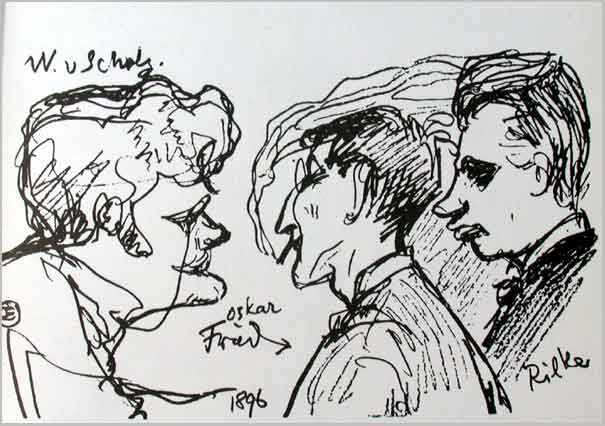 emil orlik: rilke with oskar fried (1896)