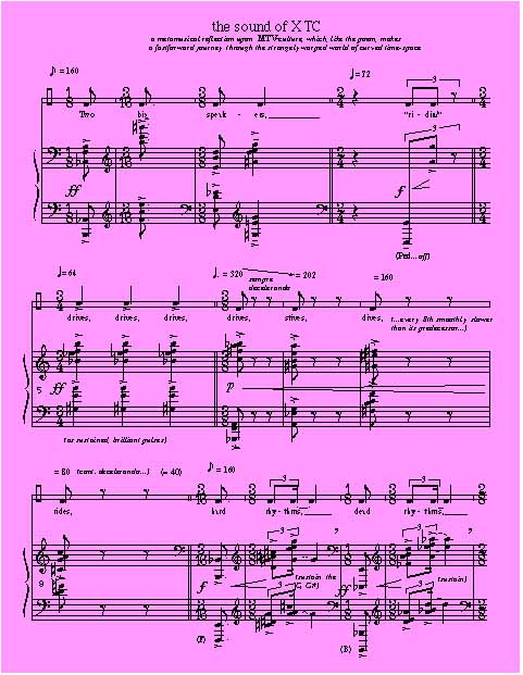 Piano Score:  First Page:  XTC